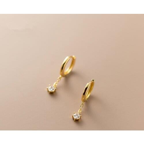 KAMIRA Real 925 Sterling Silver Korean White Zircon Round Stud Earrings for Women Romantic Luxury Anniversary Royal Jewelry Gift