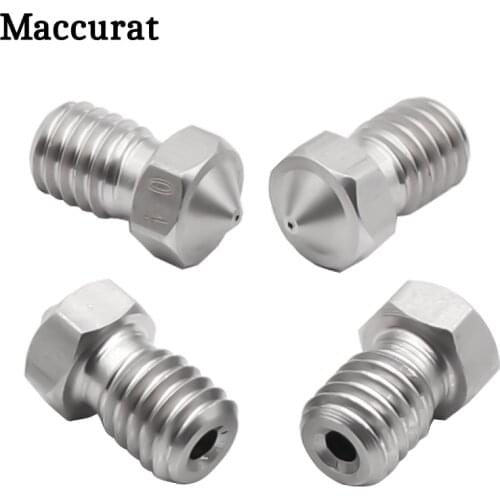 2pcs V5 V6 Stainless Steel Nozzle 0.2/0.3/0.4/0.5mm M6 Thread Nozzle for 3D Printer E3d 1.75MM Full Metal Extruder Printer Head