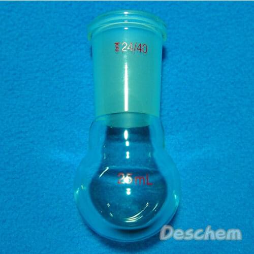 25ml,24/40,Single-Neck,Round Bottom Glass Flask,1 Neck,Lab Boiling Vessel