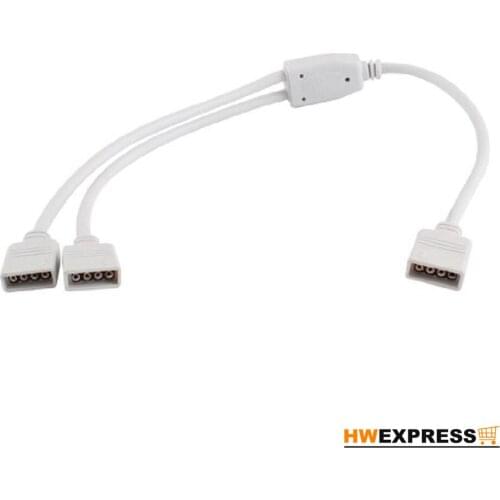 HWEXPRESS Hot LED Strips RGB 4 Pin Female to 2 Female Connector Splitter Cable White 30cm
