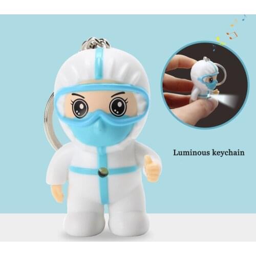 LED Luminous Cartoon Mini Nurses Day Gift White Angel Souvenir Men and Women Bag Jewelry Key Chain Jewelry Pendant