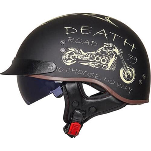 Retro Vintage Chopper Motorcycle Helmet Moto Helmet Open Face Scooter Biker Motorbike Racing Helmet with DOT Certification Casco