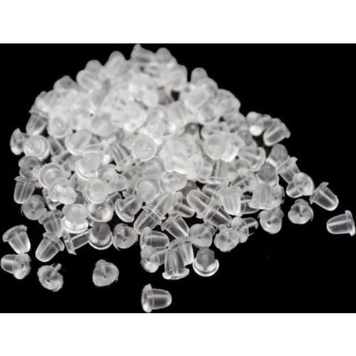 50 PCS Rubber Back Silicone Round Ear Plugging Blocked Earring Back Stoppers For DIY Earrings Jewelry Accessories