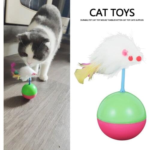 1pc New Arrival Cat Toys Pet Toys Mimi Favorite Fur Mouse Tumbler Cat Toys Cat Plastic Play Balls for Catch Supplies