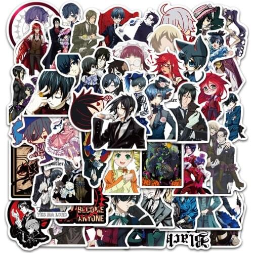 10/30/50PCS Niman Cartoon Kuroshitsuji Graffiti Childrens Toy Suitcase Guitar Skateboard Notebook Waterproof Sticker Wholesale