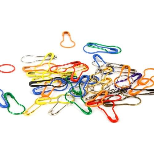 100pcs Mix Color Safety Pins Gourd Shape Clips Marker Tag Gourd Pins Safe Craft Knitting Cross Stitch Holder DIY Sewing Tools