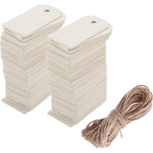 100 Pieces Blank Wooden Rectangle Tags Gift Tag For Wedding With