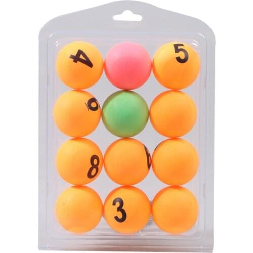 12PCS Ping Pong Balls Color Number Table Tennis Professional Ping Pong Ball Numbered Pong Raffle Ball For Training Games 40MM