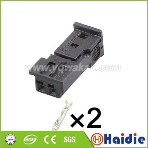 2sets 2pin Auto female crimp connector wiring unsealed connector 1-1718333-1