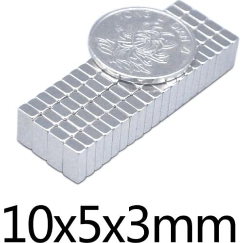 20/50/100/200/300pcs 10x5x3 mm Cuboid Block Magnets 10mmX5mm Neodymium Magnet 10x5x3mm Permanent NdFeB Strong Magnet 10*5*3 N35