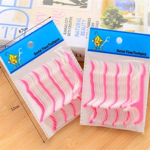 50 Pcs/Lot Disposable Dental Flosser Interdental Brush Teeth Stick Toothpicks Floss Pick Oral Gum Teeth Cleaning Care hot