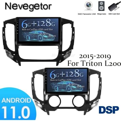 Android 11.0 For Mitsubishi TRITON L200 MT 2015 Car Radio Multimedia Video Player GPS Navigation NO 2 din DVD 4G DSP