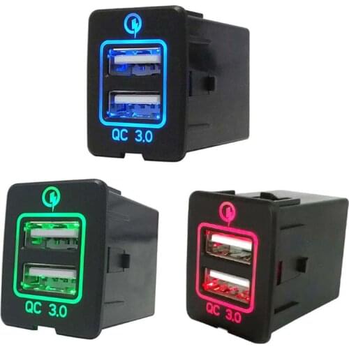 12V Quick Charge 3.0 Dual USB Car Charger Power Adapter For Nissan Smart Phone Tablet