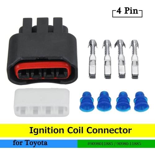 Car 4 Pin Ignition Coil Harness Connector Plug Adapter 9098011885 90980-11885 for Toyota