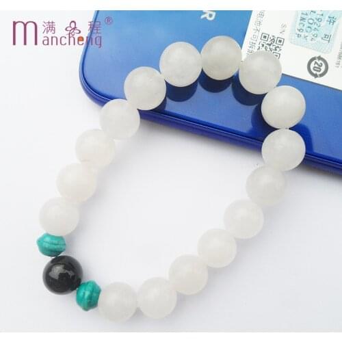 Angel eyes Lover Couple White Snow quartzs bracelet Women natural stone beads Black Onyx bracelet men jewelry
