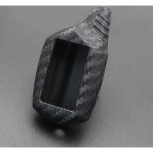 B9 LCD Alarm Carbon Silicone Key Cover Case for Starline B91 B6 B61 A91 A61 C9 V7 Jaguar Remote 2 Way Alarm Keychain