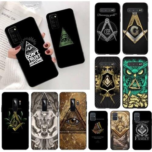 CUTEWANAN All seeing eye Freemason Phone Case for Samsung S20 plus Ultra S6 S7 edge S8 S9 plus S10 5G lite 2020