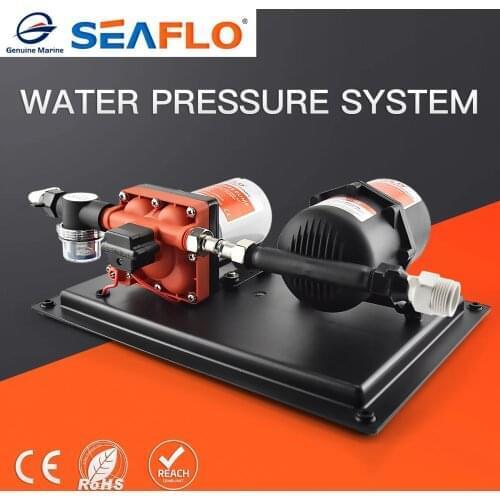 SEAFLO 42 Series Diaphragm Pump 3GPM Water Supply Pressure System Tank Large Flow 24V Self Priming Pump for RV Boat Yacht Stable