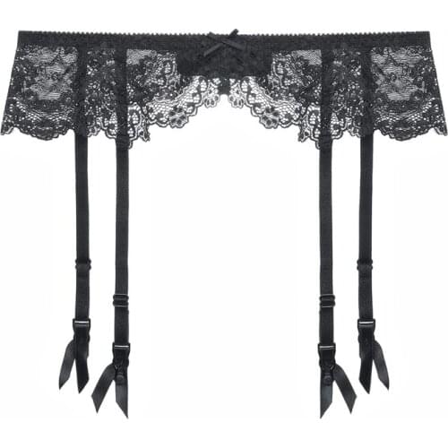 Women Sexy Garter Belts Lady Garter Belt Thigh Lace Lingerie Supplies With Non-Slip Adjustable Buckle Female Stockings Suspender