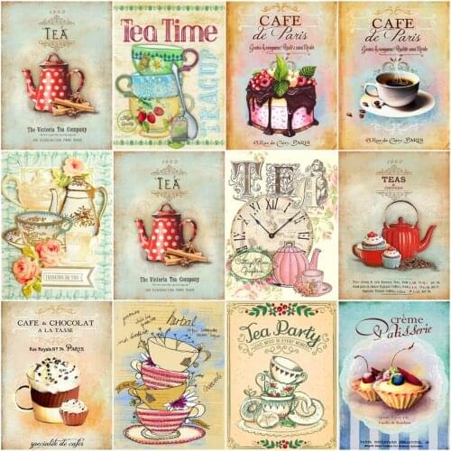 GATYZTORY Paint By Number Food Playbill Drawing On Canvas HandPainted Art Gift DIY Painting By Number Coffee Kits Home Decor
