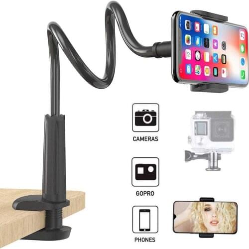 Flexible Desk Mounted Gooseneck Clamp Webcam Stand for Logitech C925e C922x for Gopro/Logitech C925e C922x Brio 4K