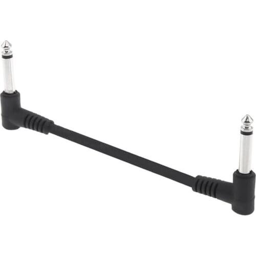 Guitar Cables 16cm / 6inch Guitar Effect Pedal Instrument Patch Cable with 1/4inch 6.35mm Silver Right Right-angle Plug