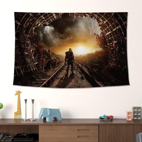 Metro Game Poster tapestry living room bedroom bedside decoration canvas background painting wall cloth hanging cloth