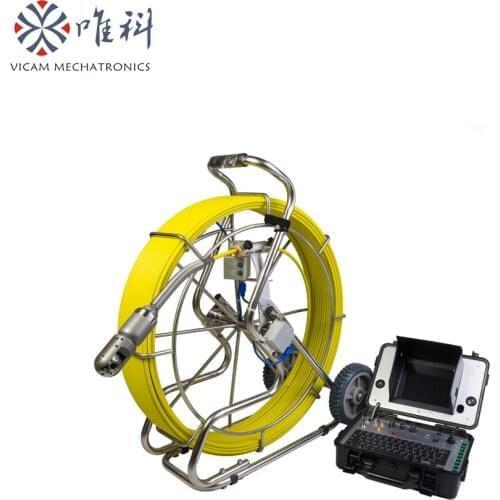 360 degree rotation camera borescope pan tilt inspection camera 80m cable sewer camera equipment with 128g hard disk storage