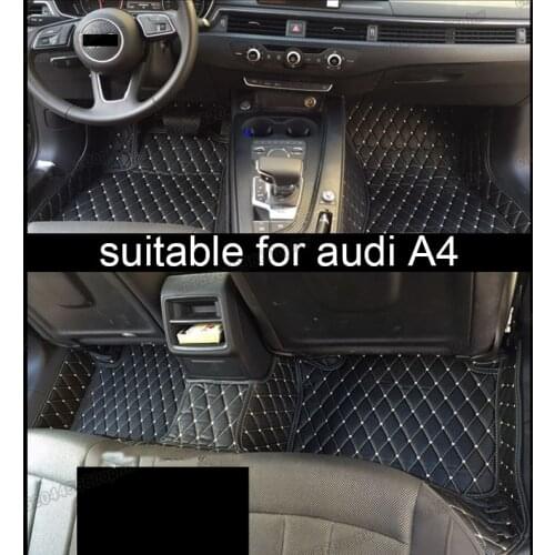 Lsrtw2017 leather car floor mats for audi a4 B9 2016 2017 2018 2019 2020 accessories interior styling cover rug carpet auto