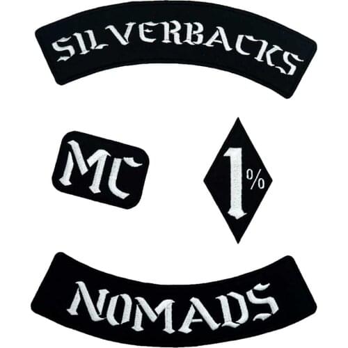 SIL VERBACKS NOMAD 1% ROCKER iron on hook backing punk rock embroidered biker motorcycle patches for vest hat jeans