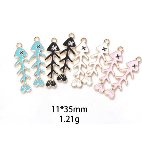 Novelty earrings Korean earrings quirky jewelry fish bone dripping oil alloy jewelry accessories headwear earrings pendant