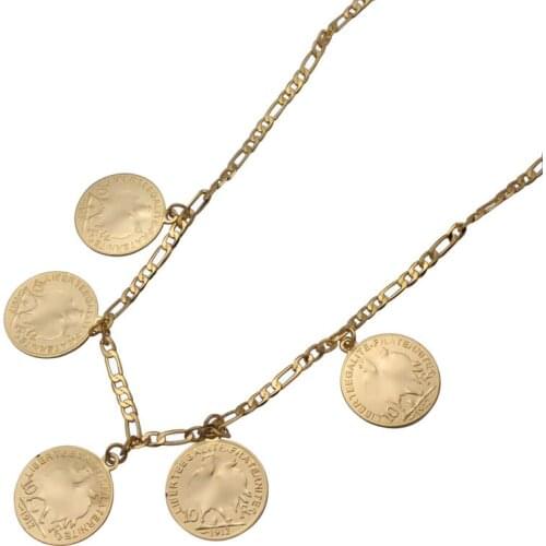 Zkd Arab Coin islam muslim 46 cm necklace Middle East Metal liberteegalite fraternite Coins jewerly