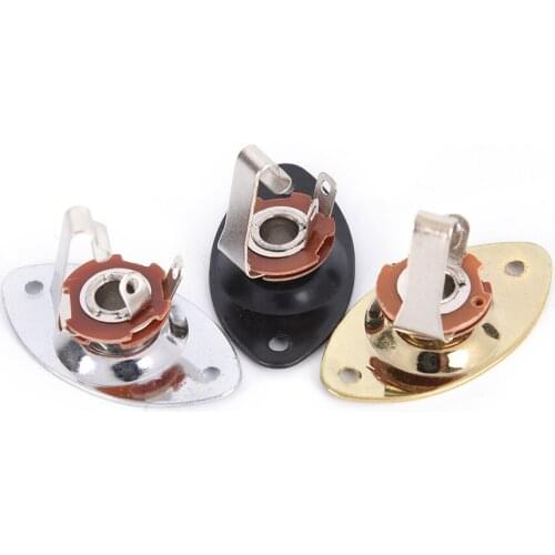 IRIN Chrome Oval Output Input Plate Jack Jackplate Socket With Jack For Electric LP Gutiar Parts Accessories