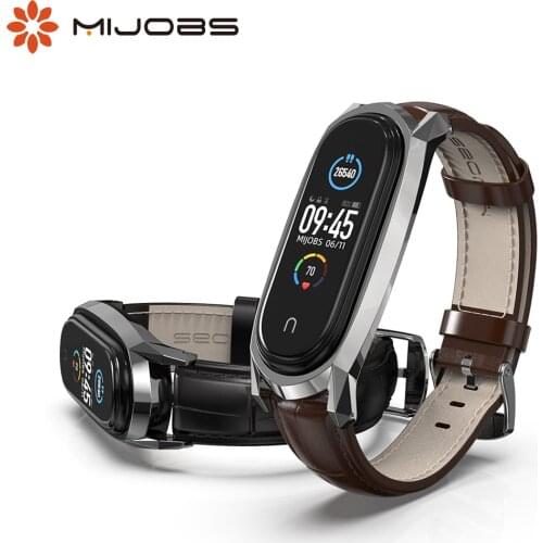 For Mi Band 5 Strap Genuine Leather for Xiaomi Correas Bend 4 Bracelet Wristband Miband 3 4 5 Opaska Pulseira NFC Global Version