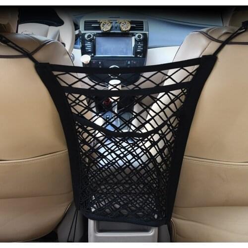 Car Interior Trunk Seat Back Elastic Mesh Net Car Styling Storage Bag Pocket Cage velcro Grid Pocket Holder Car Accessories Trun