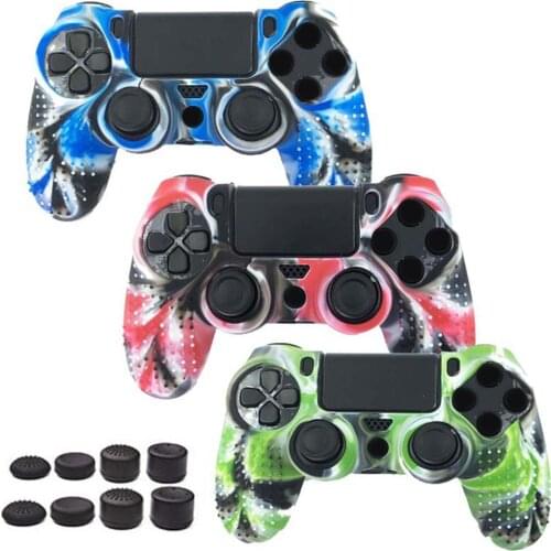 Silicone Cover Skin for PS4 Soft Silicone Case Cover Thumb Grip Caps for PS4/PS4 Slim/Pro Game Controller Game Accessories 2020