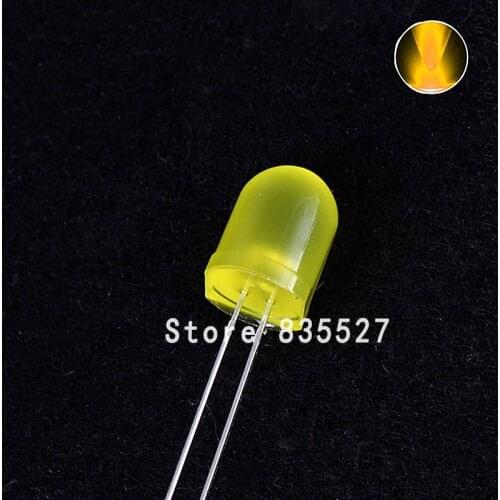 1000pcs/lot F10 Round 10mm Yellow in the color LED Super Bright Light Lamp beads Emitting Diode DIP For DIY lights head