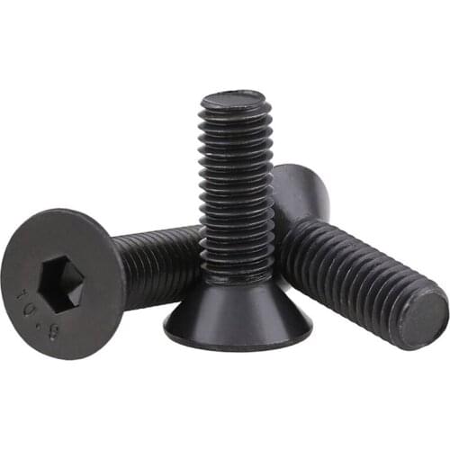 20pcs 10#-32 10.9 level blackening alloy steel Allen countersunk screws hex socket flat head screw mechanical bolts fasten bolt