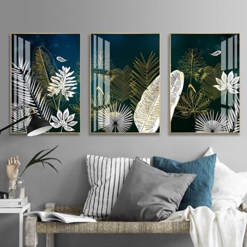 Modern Style Abstract Plant Shape Canvas Painting Wall Art Nordic Posters and Prints Wall Pictures for Living Room Decoration