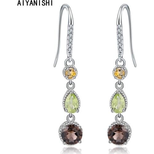 AIYANISHI 925 Sterling Silver Dangle Earrings Exaggerated Earrings Wedding Engagement Silver Chandelier Drop Earring Lover Gifts
