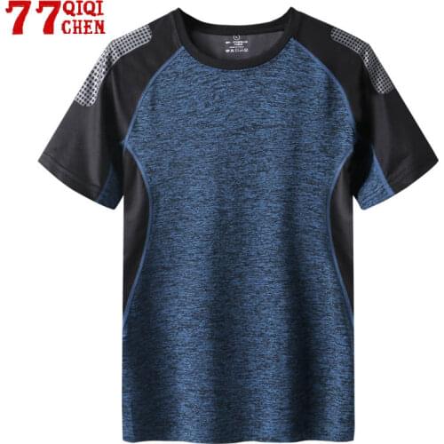 Quick Dry Sport T Shirt Men Summer Casual Cotton Tee Top Male Fitness Boxing Patchwork Tshirt 2021 Plus Size 7XL Couple Tops