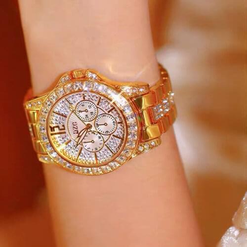 Women Watches Diamond Gold Watch Ladies Wrist Watches Luxury Brand Rhinestone Womens Bracelet Watches Female Relogio Feminino