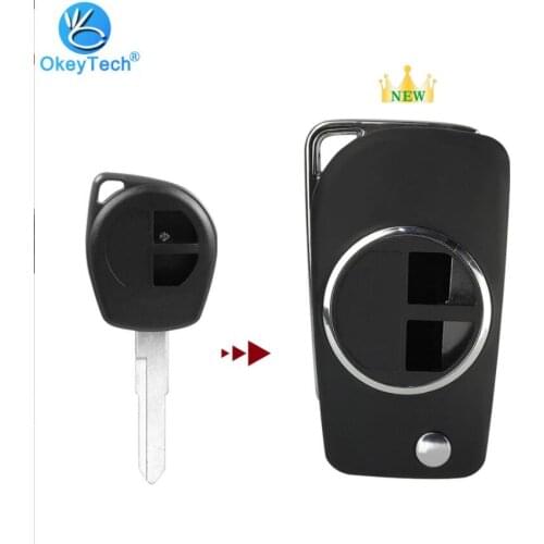 OkeyTech 2 BTN Modified Flip Folding Car Remote Key Case Shell for SUZUKI SWIFT SX4 ALTO VITARA IGNIS JIMNY Splash HU133R Blade
