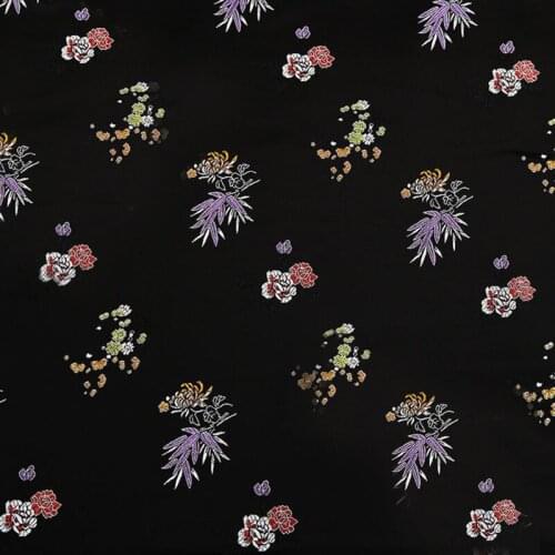 Black Metallic Jacquard Brocade Fabric, silk nylon 3D jacquard fabric for Coat Dress table cloth decorative home tissue