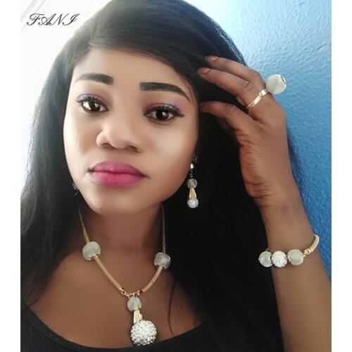 Fani Dubai Gold Bridal Jewelry Set wholesale Nigerian Wedding woman accessories jewelry set Fashion African designer Jewelry Set