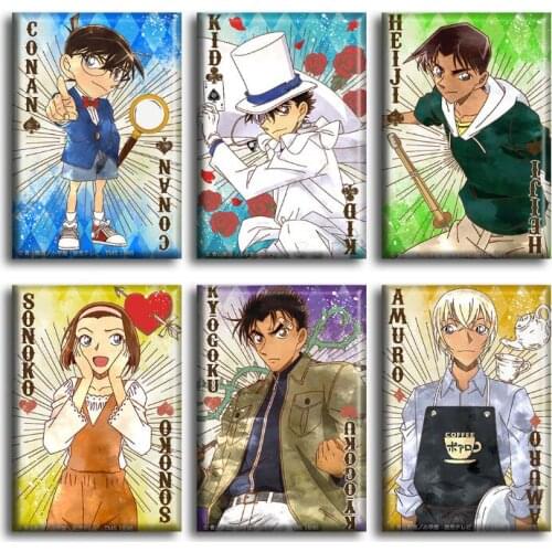 Anime Detective Conan Kudou Amuro Kid Heiji Sonoko Figure 5123 Fridge Magnets Gifts Kids Collection Toy