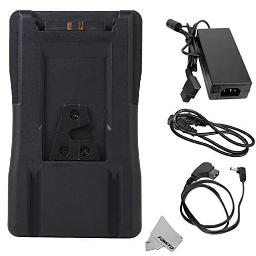 Fomito DBK BP110 V Mount Battery & Charger for Blackmagic Sony Video Camcorder, LED Video Light + DC -D-Tap Power Supply Cable