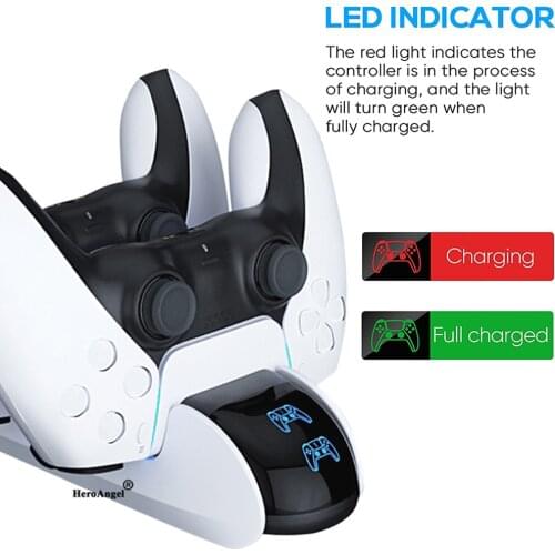 Dual Charger Gamepad For Sony PS5 Controller Game Joystick Charging Popular Durable Games Accessories With LED Indicators