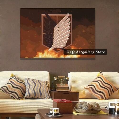 Attack on Titan Wings of Freedom Shingeki No Kyojin Anime Poster Decorative Painting Canvas Wall Art Living Room Posters Bedroom