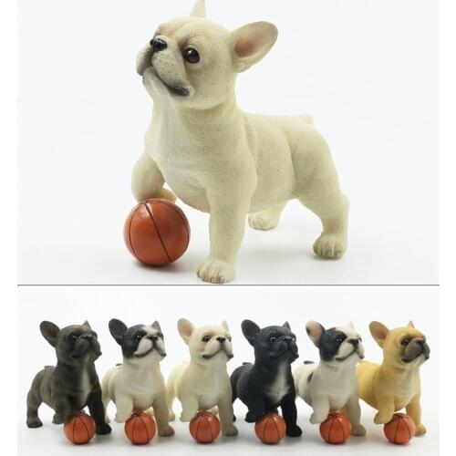 JJM French Bulldog Play Ball Dog Pet Animal Figure Toy Collector Decoration PVC Model Educational for Children Adults KidsGift